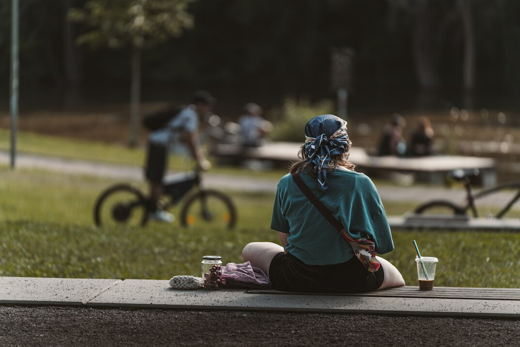 woman reflecting in quiet space