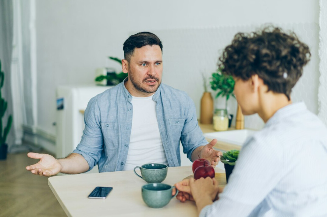 person engaged in meaningful conversation