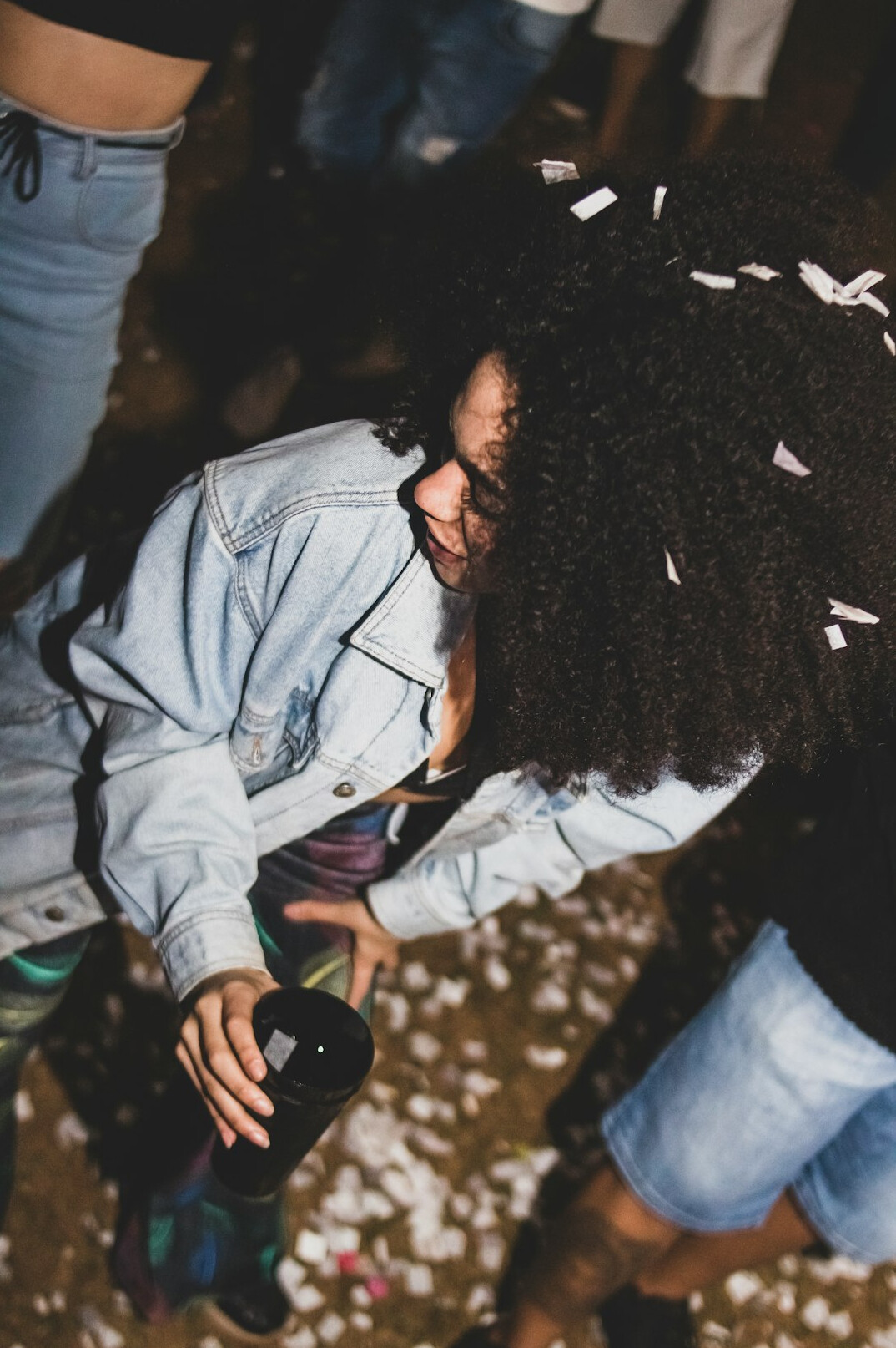 Diverse group of Brazilian people talking in a circle during a conversation