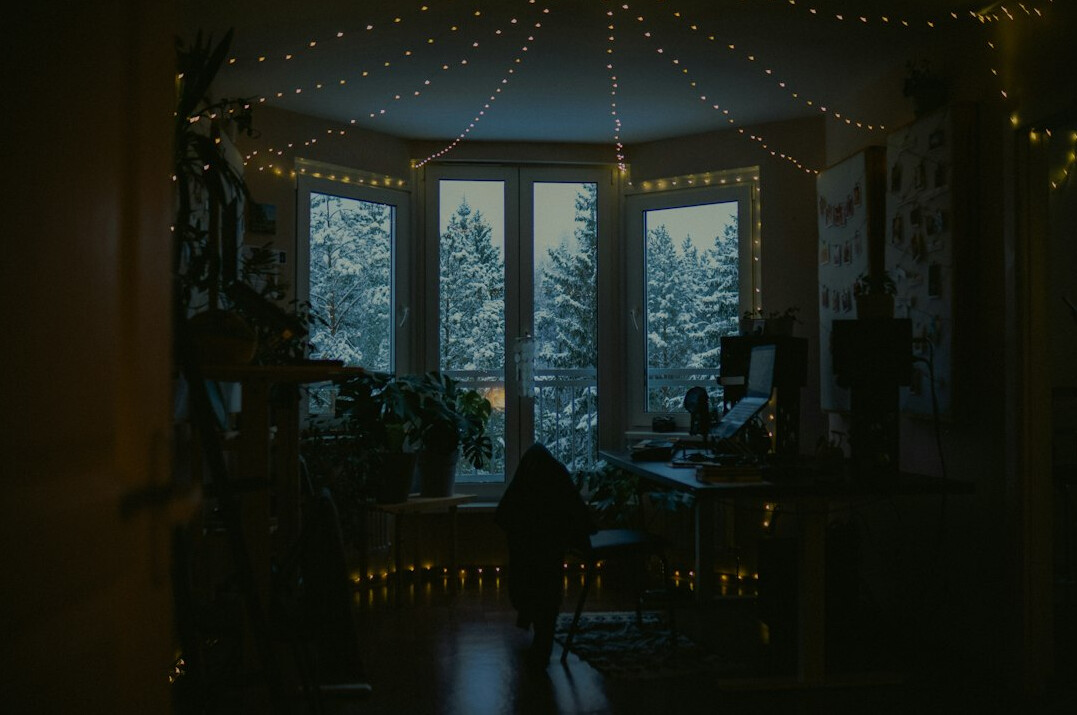 person reflecting in quiet room